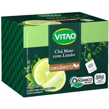 Chá mate com limão sache orgânico vitao