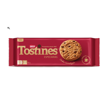 BISCOITO TOSTINES COOKIE CARAMELIZADO ESPECIAIS 60G