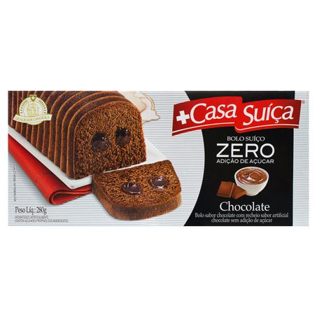 BOLO SUÍÇO CHOCOLATE ZERO AÇÚCAR CASA SUÍÇA