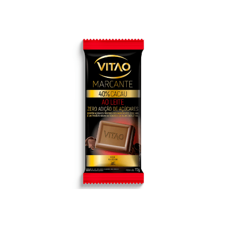 Chocolate em barra vitao leite zero 70g.