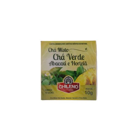 Chá Misto Chileno Chá Verde, Abacaxi, Hortelã e Erva-Mate Caixa com 10un - 10gr 360-1