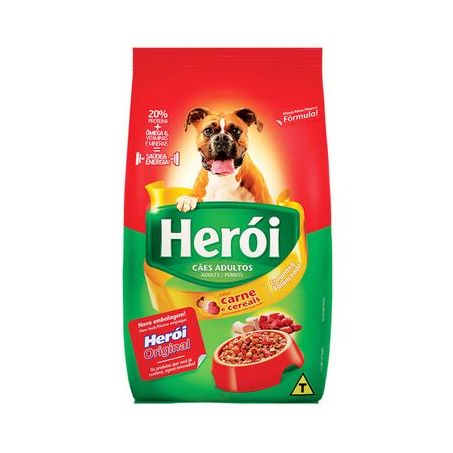 RACAO CAES HEROI ADULTO CARNE E CEREAIS 1KG