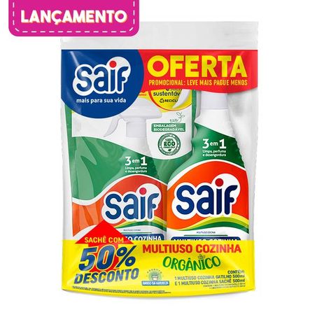 MULTIUSO COZINHA SAIF GATILHO 500 ML+SACHE 500 ML 