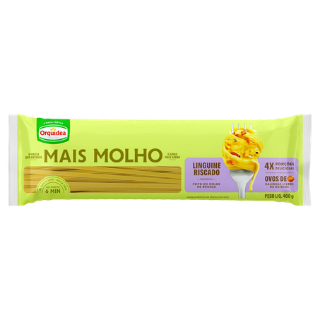Macarrão Sêmola com Ovos Linguine Riscado Orquídea Absorve Mais Molho 400G