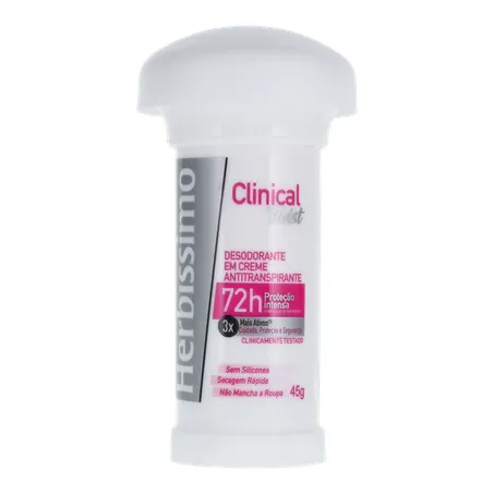 DESODORANTE EM CREME HERBÍSSIMO TWIST CLINICAL ROSA PROTEÇÃO INTENSA STICK 45G 360-1