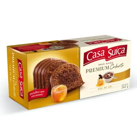 Bolo Casa Suica 340g Coberto Pao De Mel