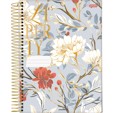 Caderno Universitário Jandaia 10 Matérias - 160 Folhas - Capa Dura - Espiral - Liberty - Ref. 72792-26