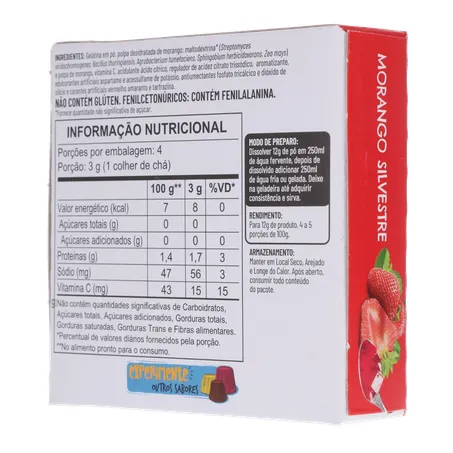 Gelatina Apti Zero Morango Embalagem 12G 360-22