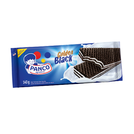 Wafer Panco Golden Black Baunilha Pacote 112g 
 