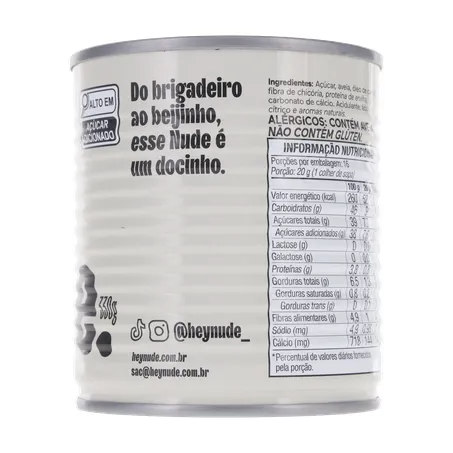 LEITE CONDENSADO DE AVEIA VEGANO NUDE 330G COM ACUCAR 360-10