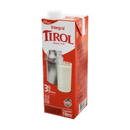 Pack leite tirol cx12 1lt tp c/ rosca integral