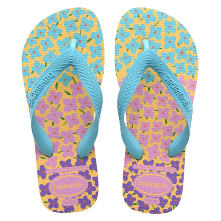 HAVAIANAS KIDS FLORES AMARELO CAJA/AZUL TAM23/24