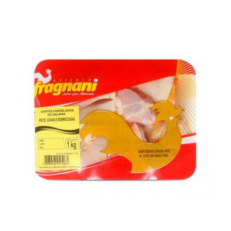 Peito, coxas e sobrecoxas de galinha congelada fragnani