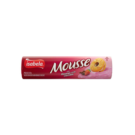 Biscoito ISABELA TORTINHAS MOUSSE MORANGO com CHOCOLATE 130G