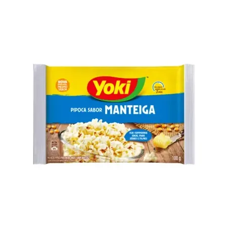 Pipoca yoki para micro-ondas sabor manteiga pacote 100g