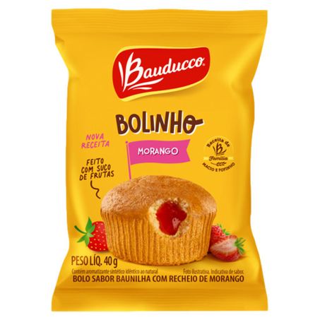 BOLINHO BAUNILHA RECHEIO MORANGO BAUDUCCO