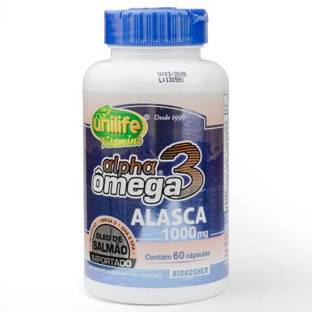 ALPHA ÔMEGA 3 ALASCA 1000MG 60 CAPSULAS UNILIFE