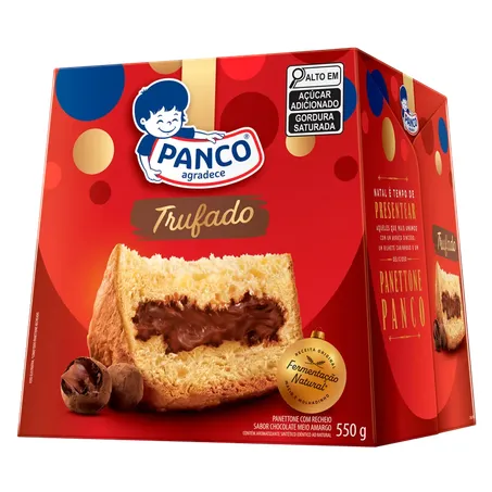 Panettone Panco Trufado Chocolate Meio Amargo Caixa 550g 
 