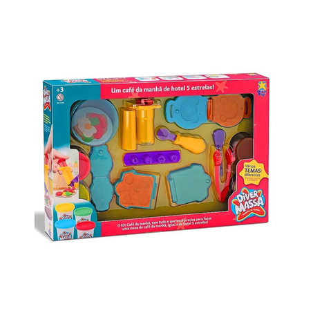 KIT MASSA MODELAR CAFÉ DA MANHÃ DIVERTOYS REF.8199