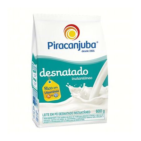 Leite em Pó Desnatado Piracanjuba Instantâneo 600G
