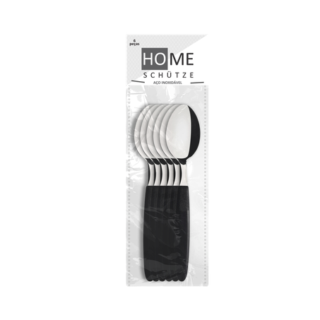COLHER MES HOME SCHUTZE ACO INOX PRETO JG.6PCS