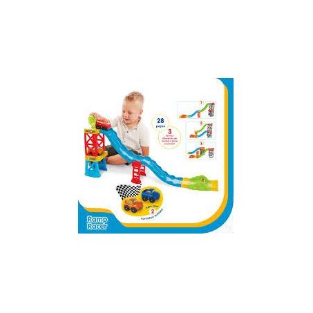 Brinquedo super pista ramp racer com 2 carrinhos 28 peças ref.4157