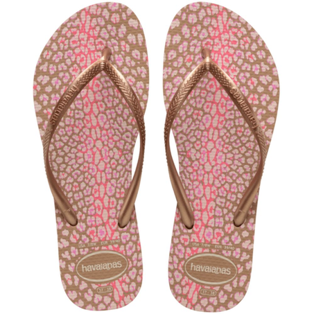 Sandalia/chinelo havaianas slim animals rose 37/38