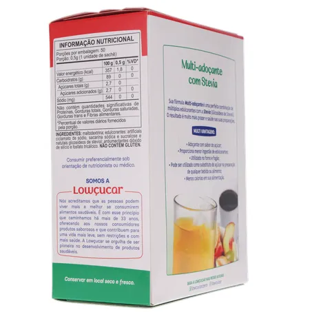 ADOÇANTE LOWÇÚCAR STEVIA PLUS C/50UN 25G 360-12