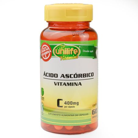 VITAMINA C ÁCIDO ASCÓRBICO 750MG 60 CAPSULAS UNILIFE