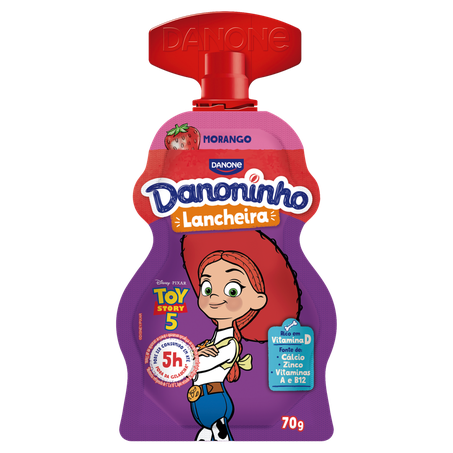 Iogurte Integral Morango Toy Story 5 Danoninho Lancheira Squeeze 70g 360-2