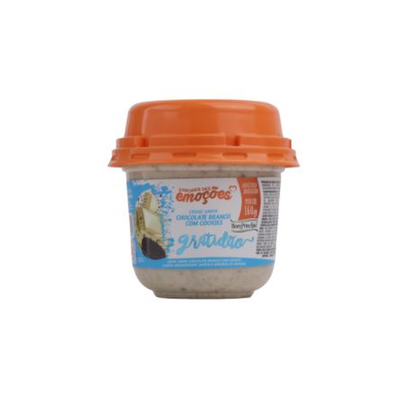 Creme Bom Princípio Sabor Chocolate Branco com Cookies  Pote 160gr