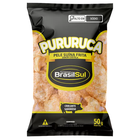 Torresmo brasilsul pururuca crocante 50g - pele suina frita-