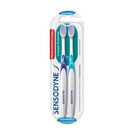 Escova dental sensodyne limpeza profunda extramacia pacote c-2unid
