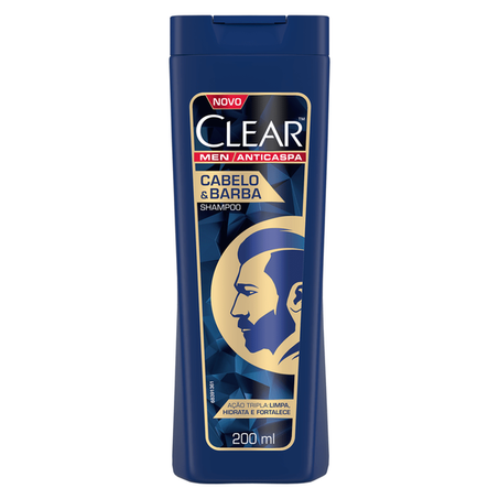 Shampoo anticaspa clear men cabelo & barba frasco 200ml