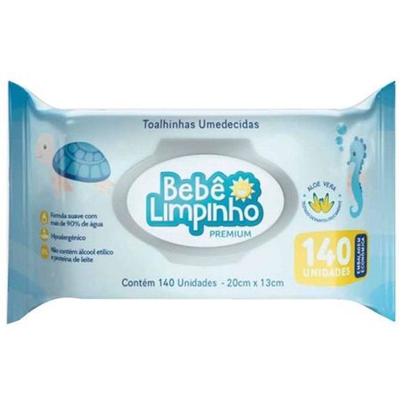 Toalha umed bebe limpinho premium c/140u