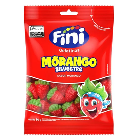 BALA FINI GELATINA MORANGO SILVESTRE 80G