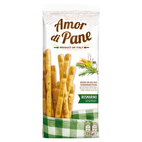 Grissini Amor Di Pane Sabor Alecrim Italiano 125g