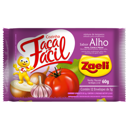 Tempero Zaeli Faça Fácil Pó Alho Sachê 60g 
 