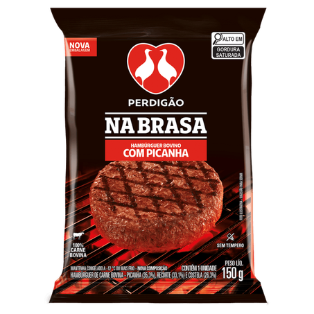 Hambúrguer Bovino Perdigão na Brasa Picanha 150g
