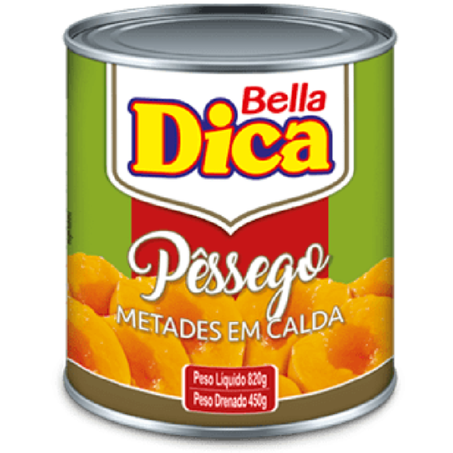 Pessego calda bella dica 450g metades