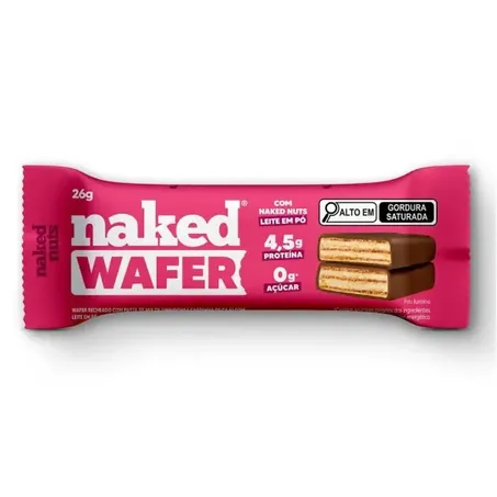 BARRA NAKED WAFER CHOC AO LEITE 26G