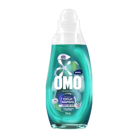 Sabão Líquido Omo 750ml - Ciclo Rápido - Ação Total