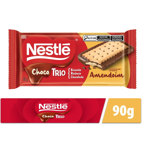 CHOCOBISCUIT TRIO NESTLÉ PASTA AMENDOIM 90G