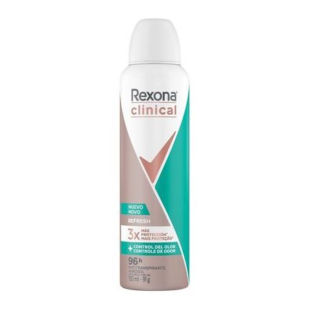 Antitranspirante Aerosol Rexona Clinical + Controle de Odor Frasco Spray 150ml - Caixa com 1un - 91gr