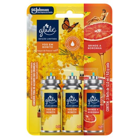 ODORIZANTE GLADE 2 VOO EM BONITO + 1 BRINDE A NORONHA REFIL 12ML
