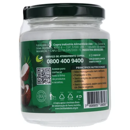 Óleo de Coco Copra Extra Virgem 200ml | Super Koch