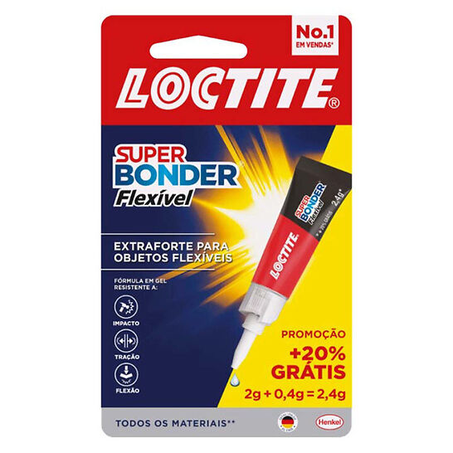 Cola Super Bonder Flexível 2g  0,4g Grátis