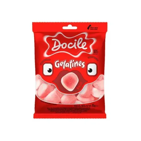 Bala docile 15g gelatines mini beijo