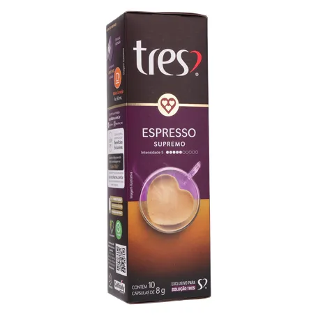 CAFÉ CÁPSULAS TRES ESPRESSO SUPREMO C/10 UN 360-16