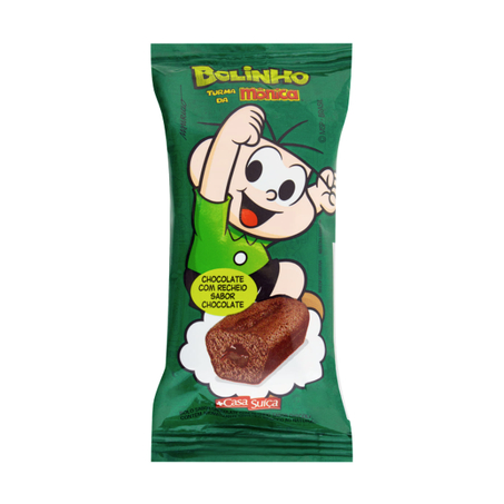Bolinho Casa Suiça Turma Da Mônica Chocolate Recheado de Chocolate Embalagem 40G